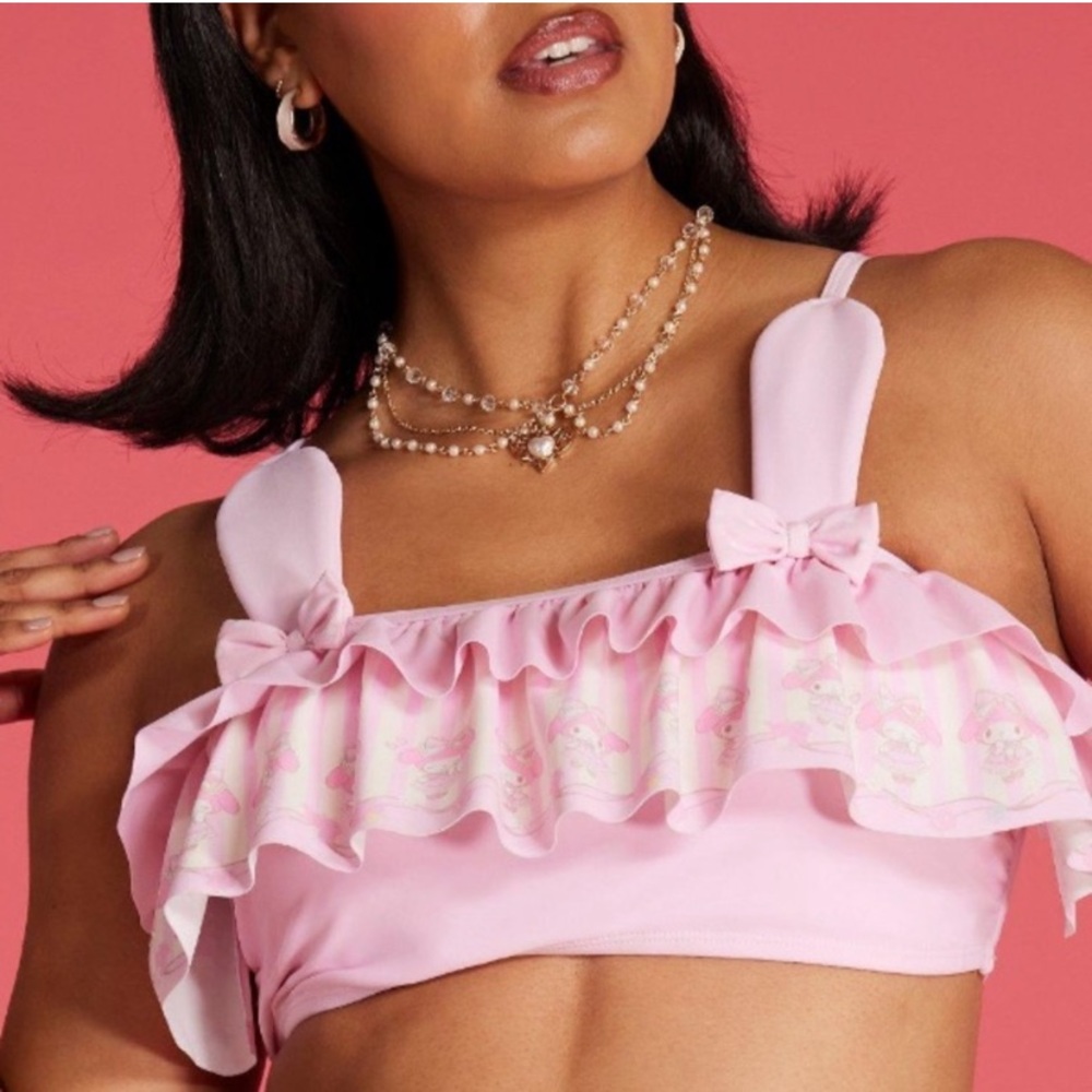 My Melody Pink Ruffle Swim Hot Topic Hello Kitty Sanrio (Top & Bottom Set) - Picture 5 of 6